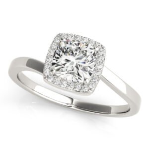 Bypass Halo Cushion Shape Engagement Rings
