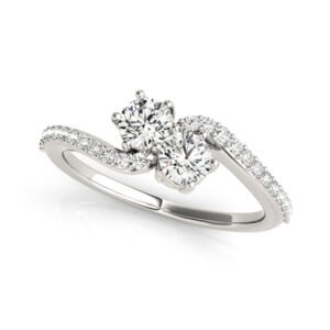 2-Stone Bypass Curved Fashion Rings