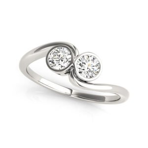 2-Stone Bezel Set Swirl Fashion Ring