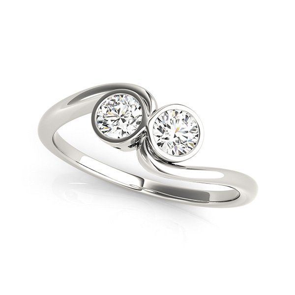2-Stone Bezel Set Swirl Fashion Ring