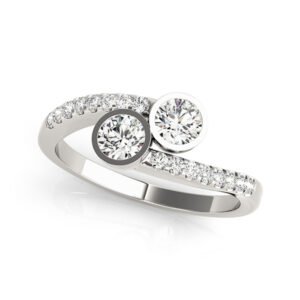 2-Stone Bezel Set Fashion Ring