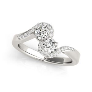 2-Stone Bypass Prong Set Fashion Rings
