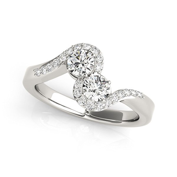 2-Stone Bypass Prong Set Fashion Rings