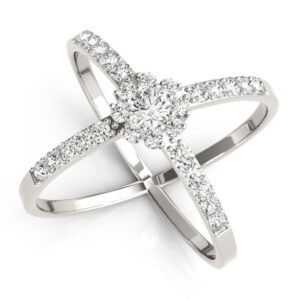 Double Row Prong Halo Fashion Ring