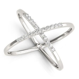 X-Shaped Shared Prong Fashion Rings