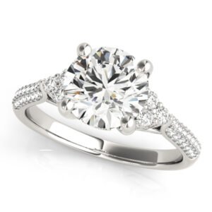 Multirow Pavé Cluster Side Engagement Ring
