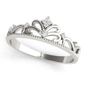 Filigree Crown Shape Milgrain Fashion Rings