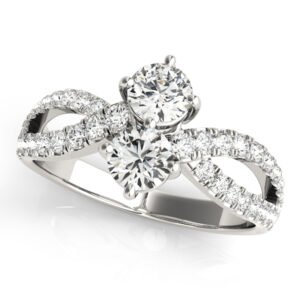 2-Stone Twisted Shank Fashion Ring