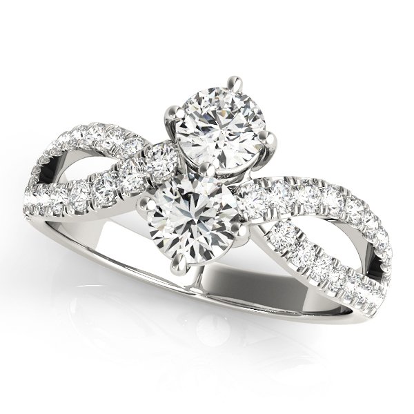 2-Stone Twisted Shank Fashion Ring
