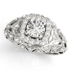 Vintage Inspired Halo Engagement Ring
