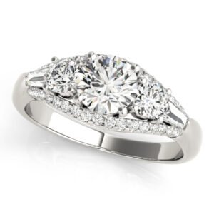 3-Stone Split Shank Engagement Rings