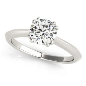 Double Prong Round Solitaire Engagement Ring