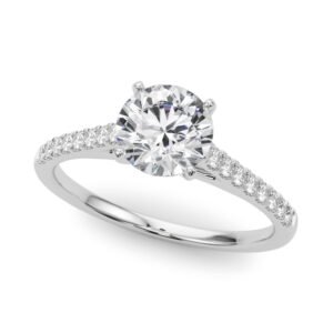 Single Row Diamond Engagement Ring