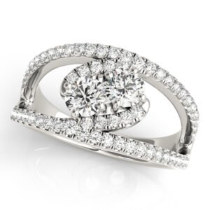2-Stone Split Halo Fashion Ring