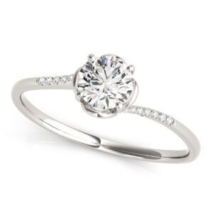 Bypass Floral Swirl Engagement Ring