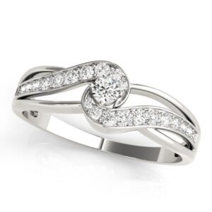 Bypass Swirl Round Cut Engagement Ring