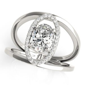 Split Shank Oval-Cut Engagement Ring