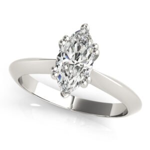 Double Prong Marquise Engagement Ring