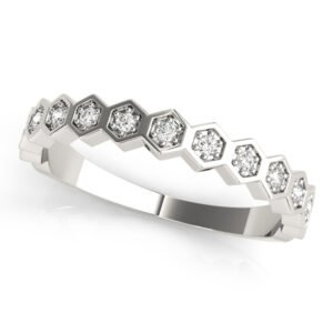 Hexagon Shaped Stackable Wedding Bands