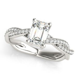 Emerald-Cut Braided Shank Multi-Row Engagement Rings