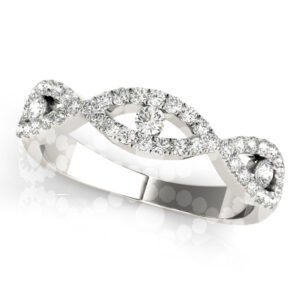 Double Row Infinity Prong Set Wedding Bands