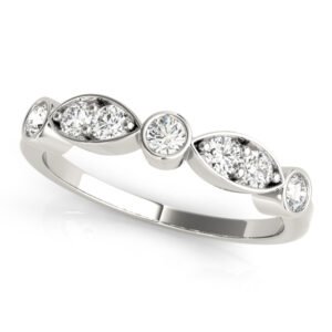 Bezel Set Marquise Wedding Bands