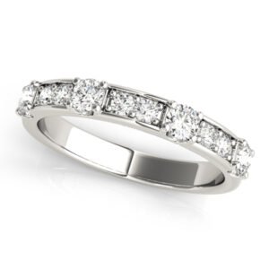 Channel In Prong Stackable Wedding Band
