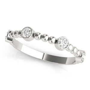 Round Bezel Set Stackable Band