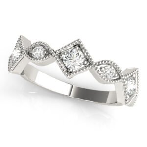Vintage Alternating Marquise & Square Milgrain Fashion Ring