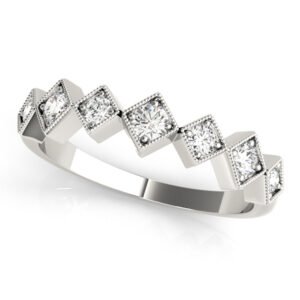Square Shaped Milgrain Stackable Ring