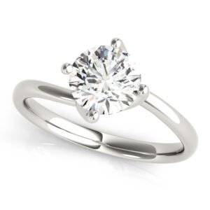 Bypass Solitaire Round Engagement Ring