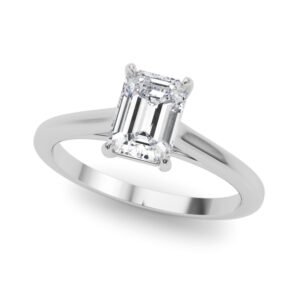 Solitaire Cathedral Emerald-Cut Engagement Ring
