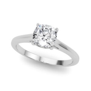 Solitaire Cushion Cut Engagement Ring