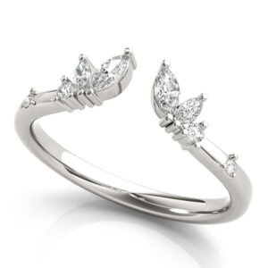 Round & Marquise Open Chevron Ring