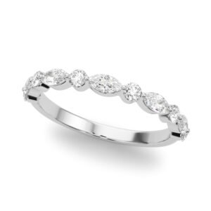 Alternating Marquise & Round Wedding Band