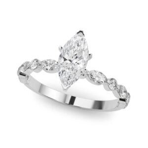 Alternating Round & Marquise Engagement Ring
