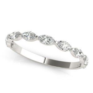 Shared Prong Marquise Wedding Band