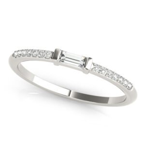 Accented East-West Baguette Ring