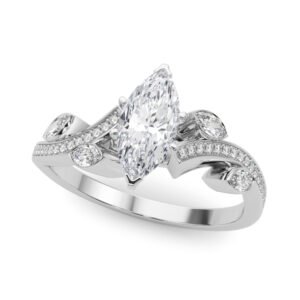 Marquise Accented Bypass Engagement Ring