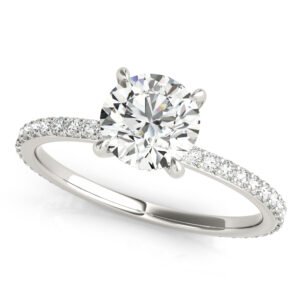 Round Hidden Halo Engagement Ring