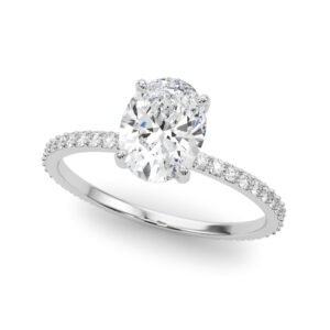 Oval Hidden Halo Engagement Ring