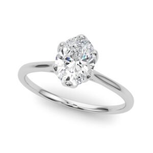 Oval Tulip Solitaire Engagement Ring
