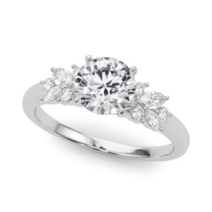 Scattered Diamond Cathedral Engagement Ring