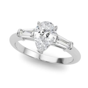 3-Stone Pear & Baguette Engagement Ring