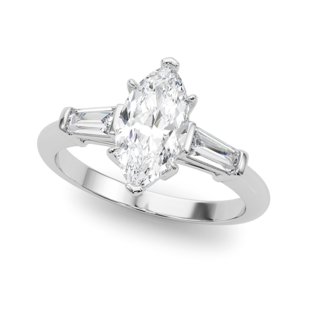 3 STONE RING MQ CTR TB SIDES