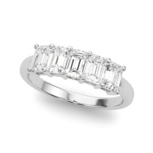 5-Stone Emerald Cut Wedding Bands
