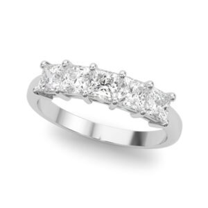 5-Stone Princess Cut Wedding Band