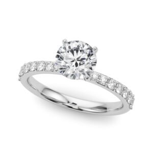 Single Row Prong Set Engagement Ring