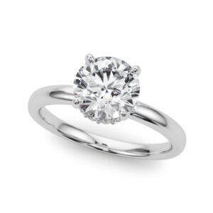 Round Hidden Halo Engagement Ring