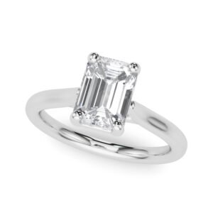 Solitaire Emerald Cut Engagement Ring